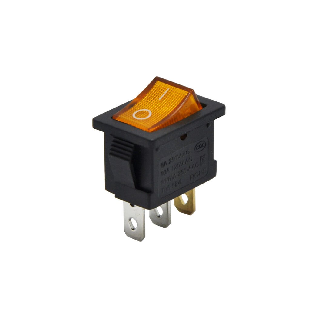 Mini Işıklı Anahtar 3Pin On-Off Sarı (220V) AF118
