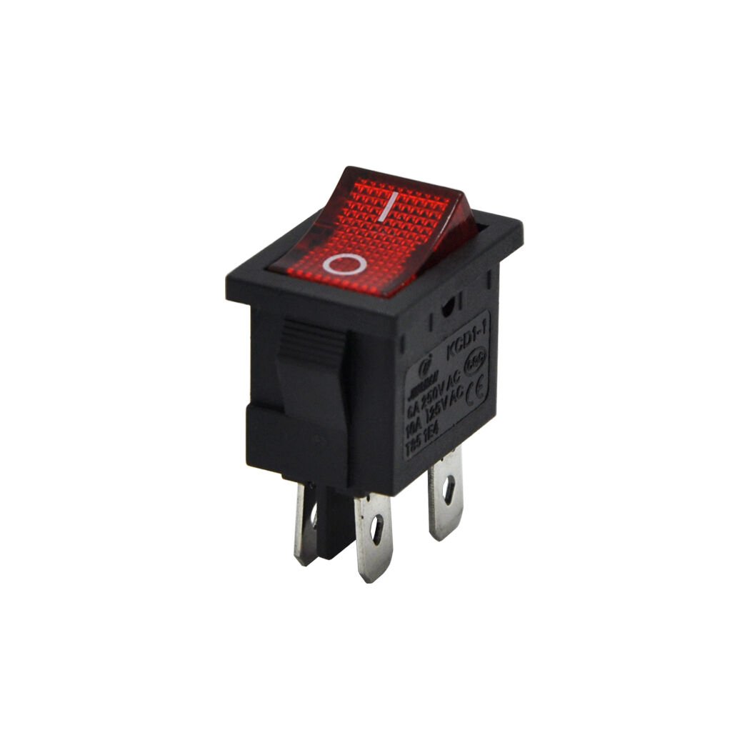 Mini Işıklı Anahtar 4Pin On-Off Kırmızı (220V) AF119