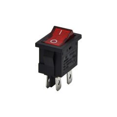 Mini Işıklı Anahtar 4Pin On-Off Kırmızı (220V) AF119