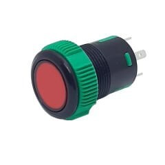 19mm Plastik Ledli Kalıcı Buton Kırmızı P1