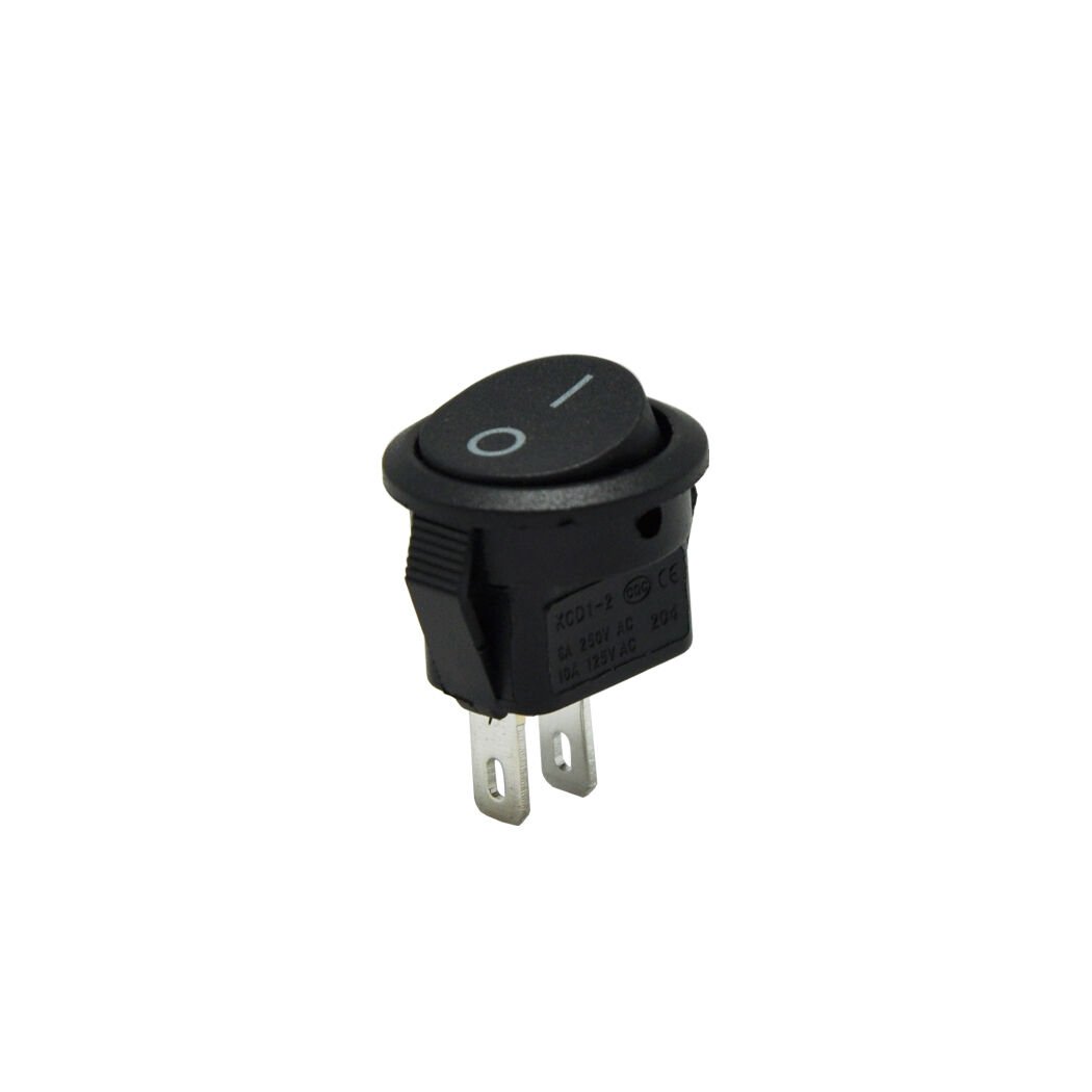 Yuvarlak Mini Anahtar Siyah On-Off 2Pin AF134E-0 (Ekonomik)