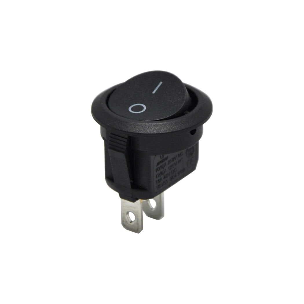 Yuvarlak Anahtar Siyah Off-(Mom) Yaylı 2Pin AF133-2