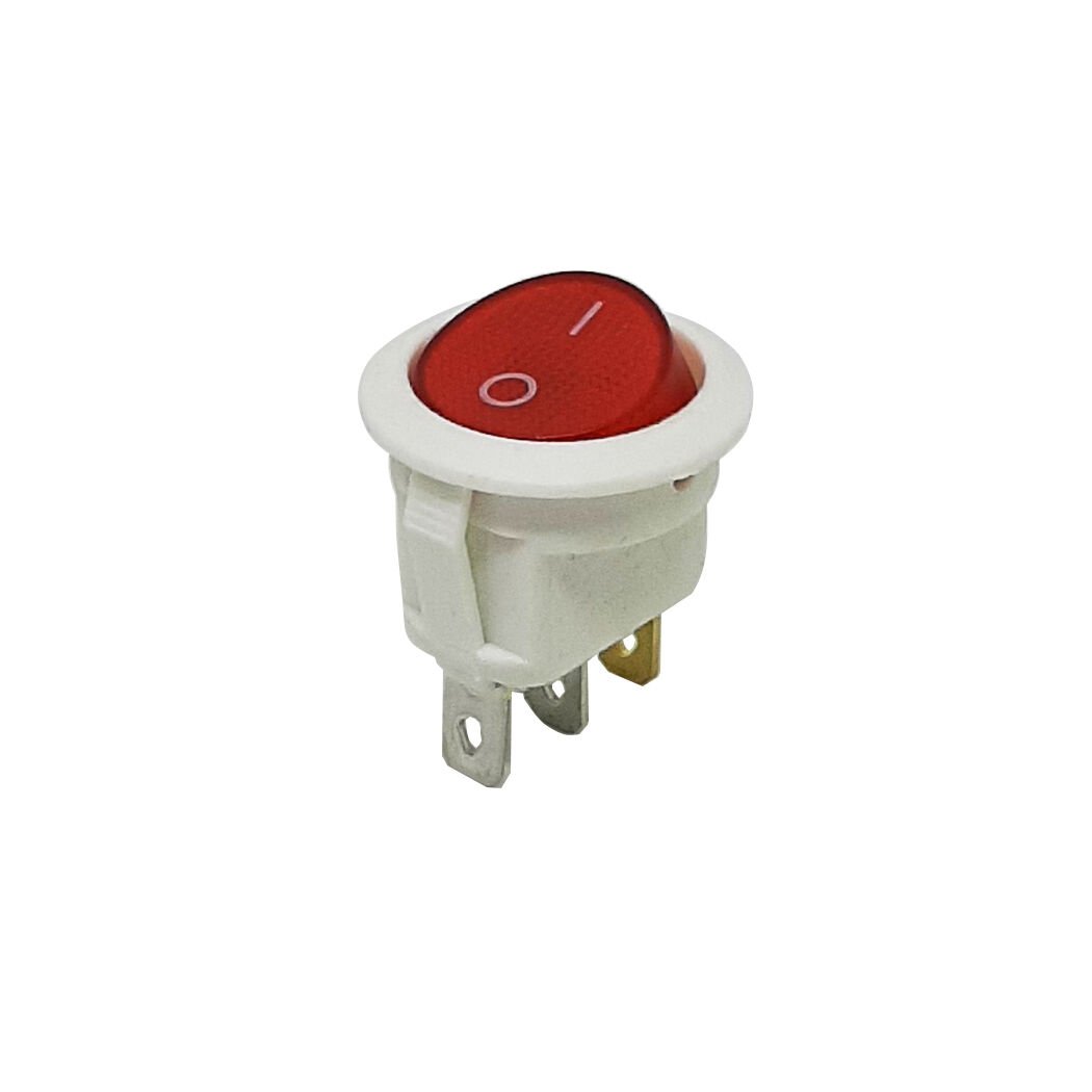 Yuvarlak Anahtar Işıklı Kırmızı On-Off (220V) 3Pin AF131B
