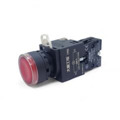 22mm Işıklı Stop Butonu NC Kontak Yaylı IP65