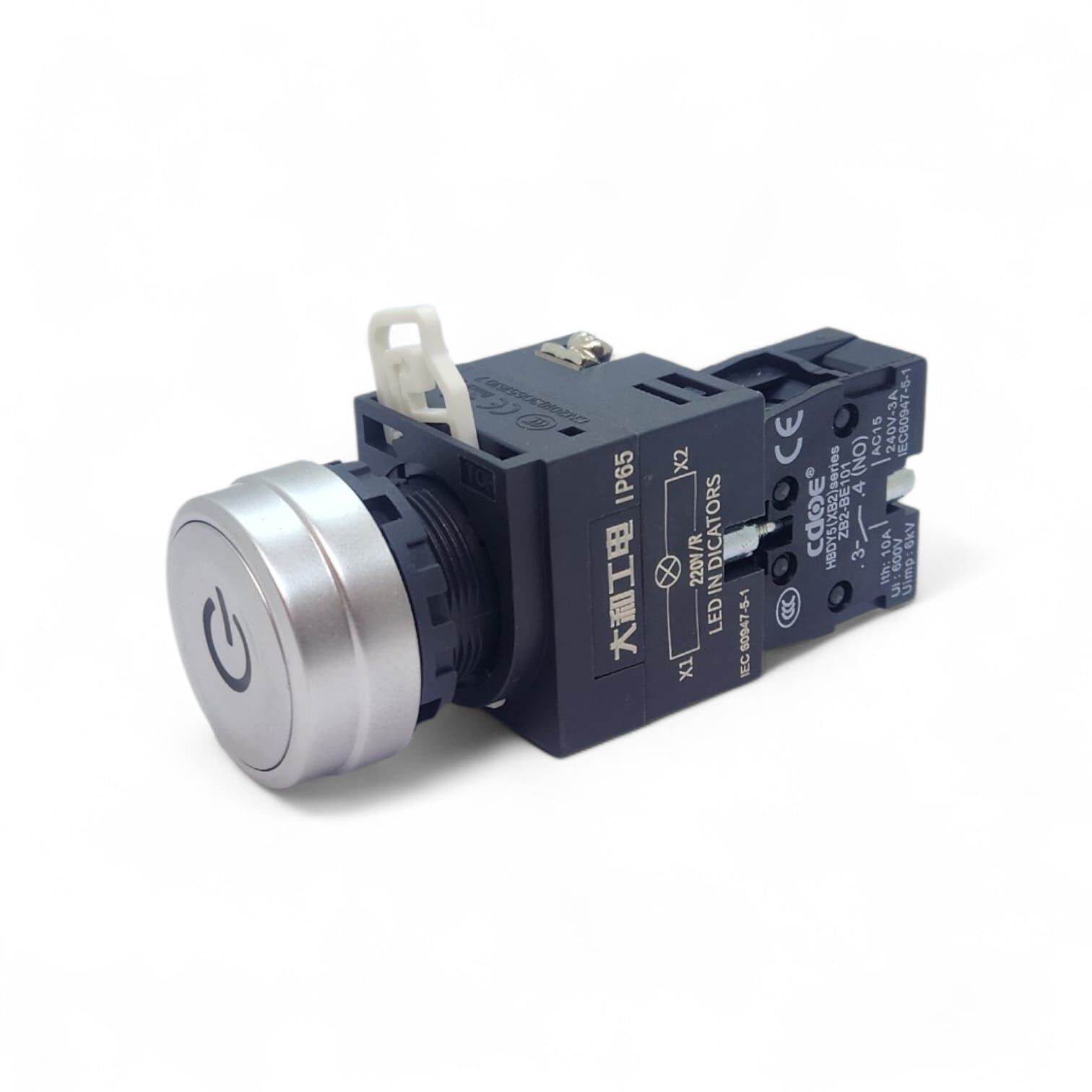 22mm Işıklı Kırmızı Sart Butonu NO KontakYaylı IP65