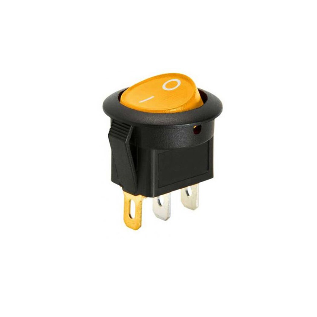 Yuvarlak Anahtar Işıklı Sarı On-Off (12V) 3Pin AF131A