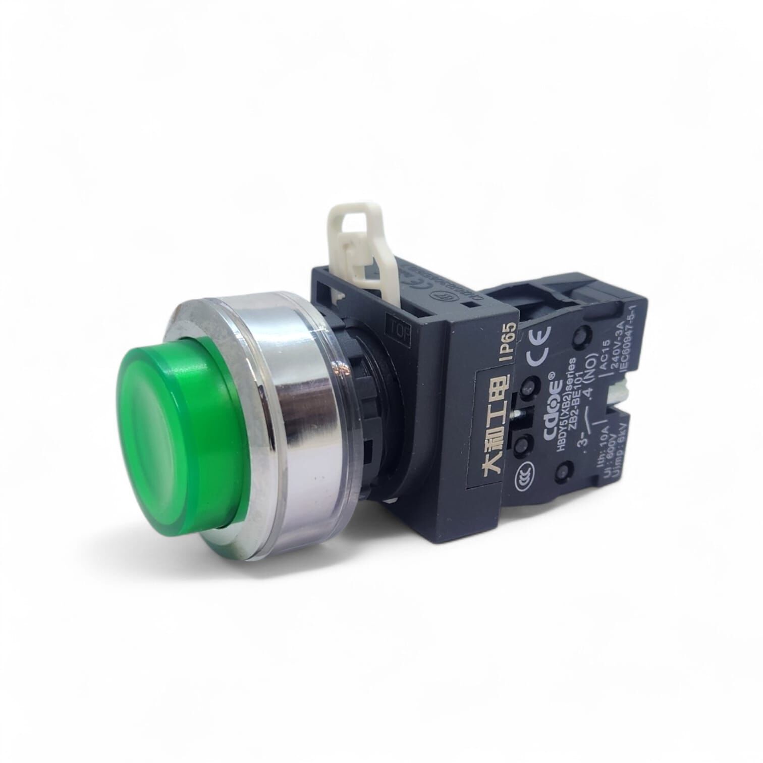 22mm Işıksız Yeşil Start Butonu NO Kontak Kalıcı IP65