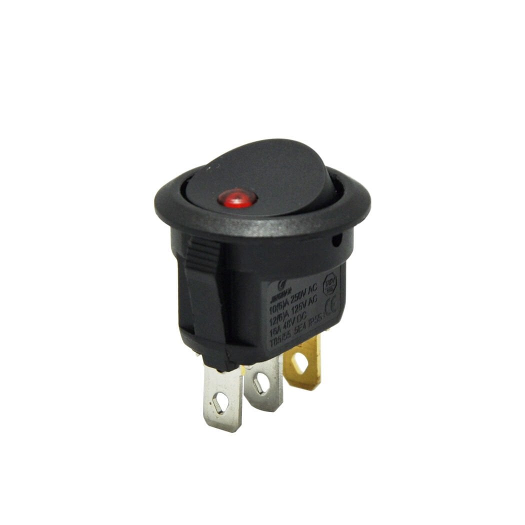 Yuvarlak Anahtar Nokta Işıklı Kırmızı On-Off (220V) 3Pin AF132