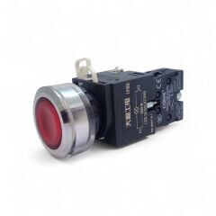 22mm Işıklı Kırmızı Stop Butonu NC Kontak Yaylı IP65