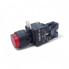 22mm Işıklı Kırmızı Stop Butonu NC Kontak Yaylı IP65