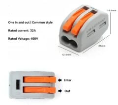 PCT-212 2 Pin Kablo Birleştirici Klemens AF272A