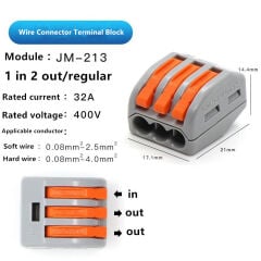 PCT-213 3 Pin Kablo Birleştirici Klemens AF272A