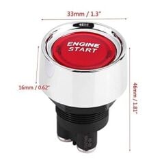 12V 50A Kırmızı Işıklı Start Butonu 3 Pin AF180A-2