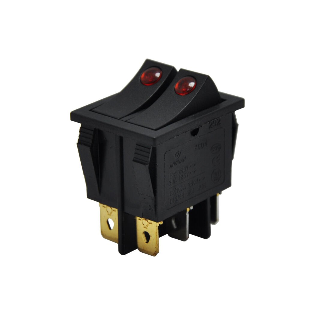 İkili Anahtar Nokta Işıklı Kırmızı On-Off (220V) 6Pin AF102
