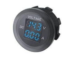 AF230F1 Dijital Voltmetre Ampermetre Mavi Ledli 12V 24V