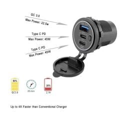 Çift PD + USB Şarj Soketi AF266C7