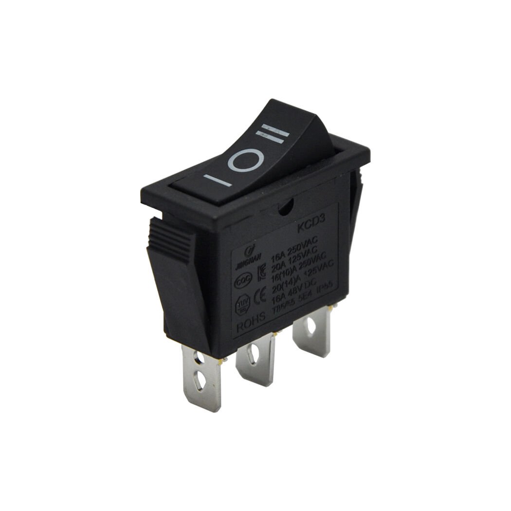 Tekli Dar Anahtar Işıksız Siyah On-Off-On 3Pin AF115