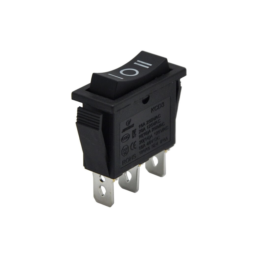 Tekli Dar Anahtar Işıksız Siyah (Mom)-Off-(Mom) 3Pin Yaylı AF117