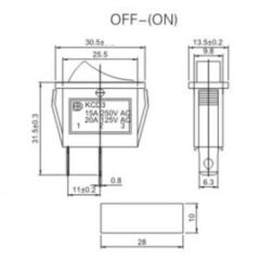 Tekli Dar Anahtar Işıksız Siyah Off-(Mom) 2Pin Yaylı AF116