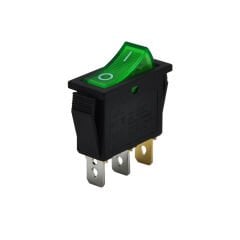 Tekli Dar Anahtar Işıklı Yeşil On-Off (220V) 2Pin AF113