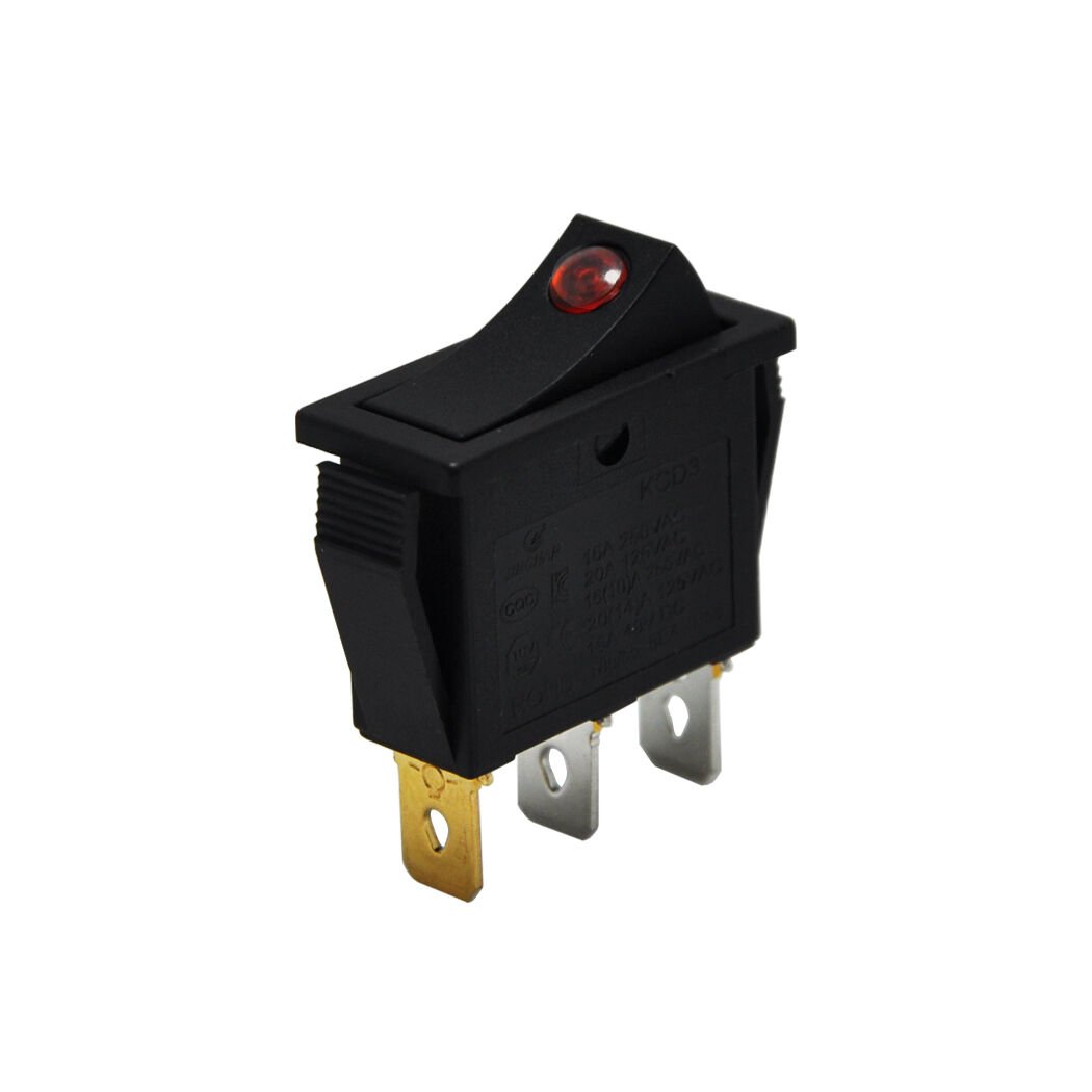 Tekli Dar Anahtar Nokta Işıklı Kırmızı On-Off (220V) 2Pin AF113A