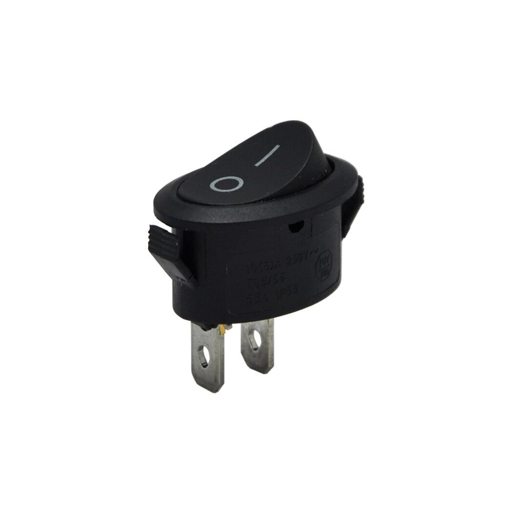 Oval Anahtar Işıksız Siyah On-Off 2Pin AF134C1 (10A)