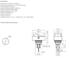 Oval ASW Serisi Kırmızı LEDLİ On-Off 12V 20A 3Pin AF132A-2