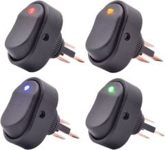 Oval ASW Serisi Mavi LEDLİ On-Off 12V 20A 3Pin AF132A-2