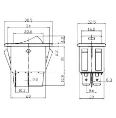 Oto Anahtarı Nokta Işıklı Kırmızı, Far Logolu On-Off (12V-24V) 4Pin AF113B
