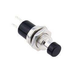 7mm Buton Diyafon Mini Ters Kontak (NK) Siyah AF178