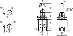 Toggle Sw. On-Off-On 6P (Mts-203) A Kalite Af145