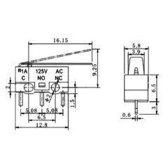 Micro Swıtch Mini Siyah-Beyaz Uzun Palet Af162A