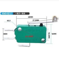 Micro Swıtch Yeşil Uzun Makara 16A (Pin 6.3Mm) Af176B