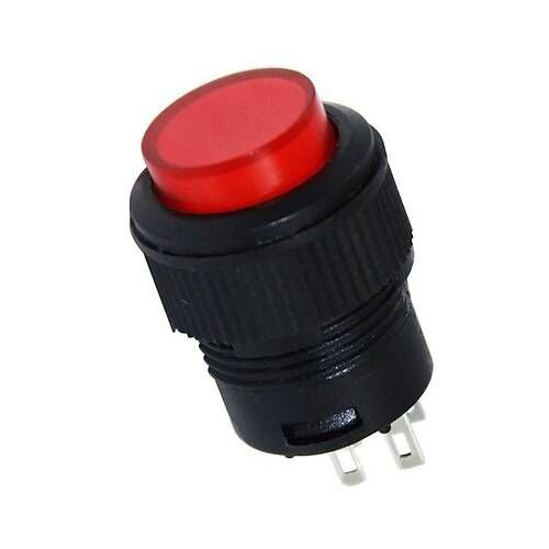 16Mm Plastik Ledli Yaylı Kırmızı Buton Af180B