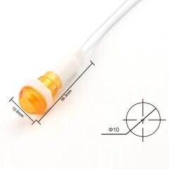 Af227, 10Mm Kablolu Sinyal Lambası Plastik Yeşil 220V