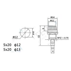 Fuse Holder 5X20 13Mm Af235A