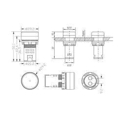 Ad16-22Dsa 22Mm Dijital Ampermetre