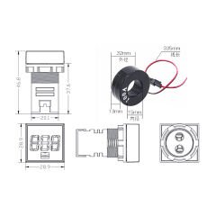Ad16-22Dsva 22Mm Dijital Volt-Amper Metre