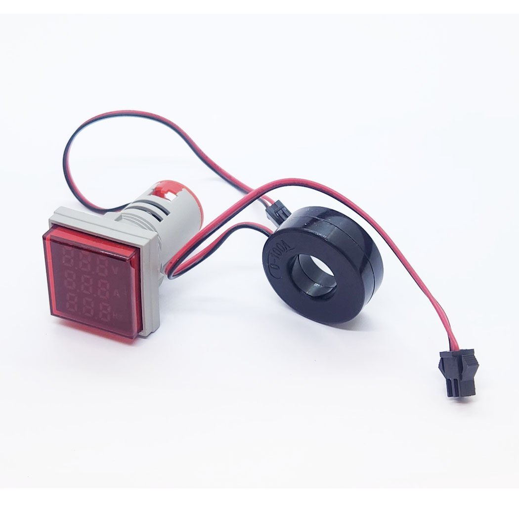 Ad16-22Vahms 22Mm Dijital Volt-Amper-Herz Metre Kare