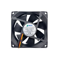 80X80X25mm 12V 0,30A 3P Xmer Fan