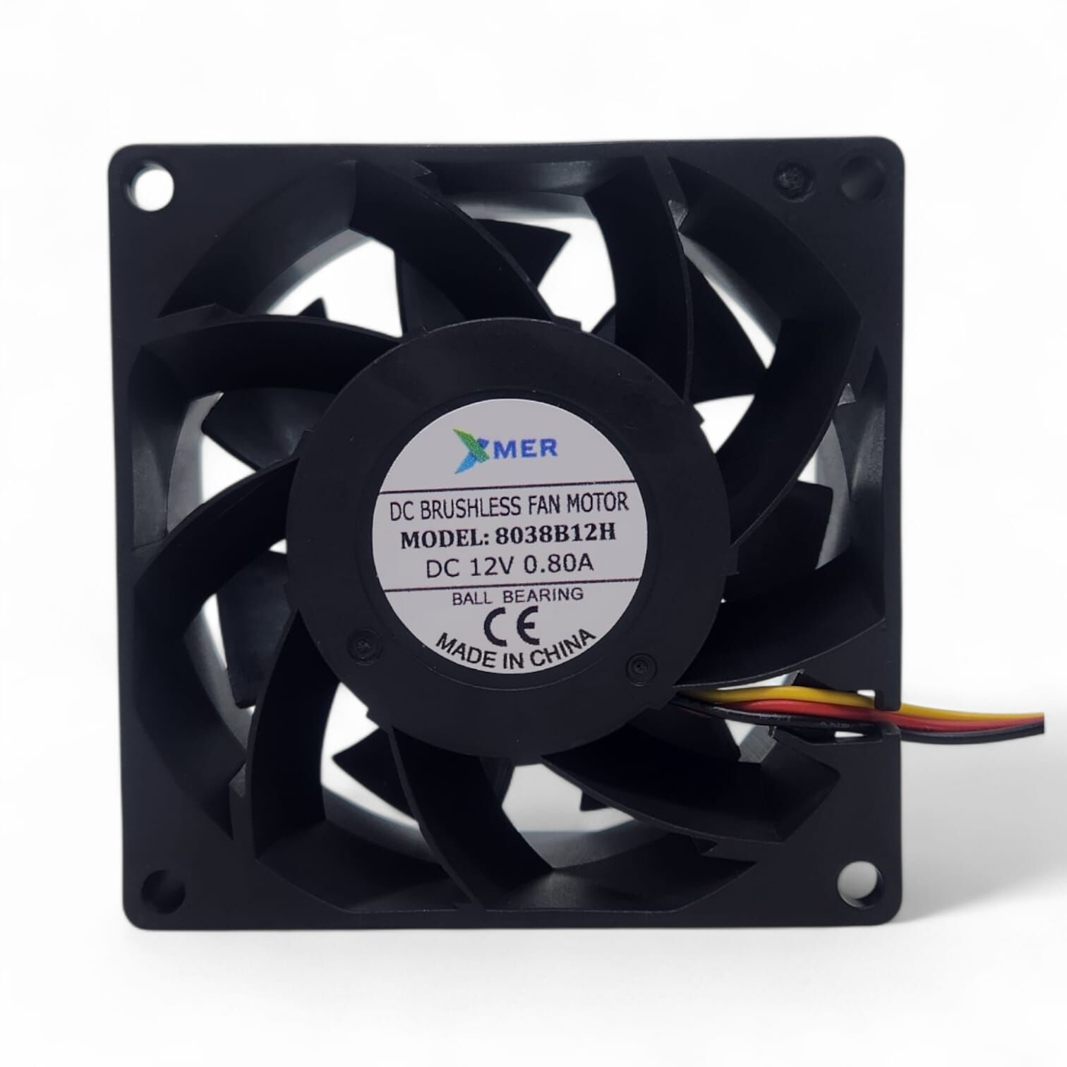 80X80X38mm Rulmanlı 12V 0.80A 3P Xmer Fan