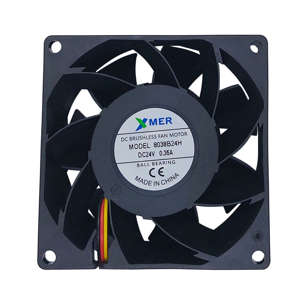 80X80X38mm Rulmanlı 24V 0.36A 3P Xmer Fan