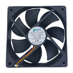 120X120X25mm Rulmanlı 12V 0.50A 3P Xmer Fan