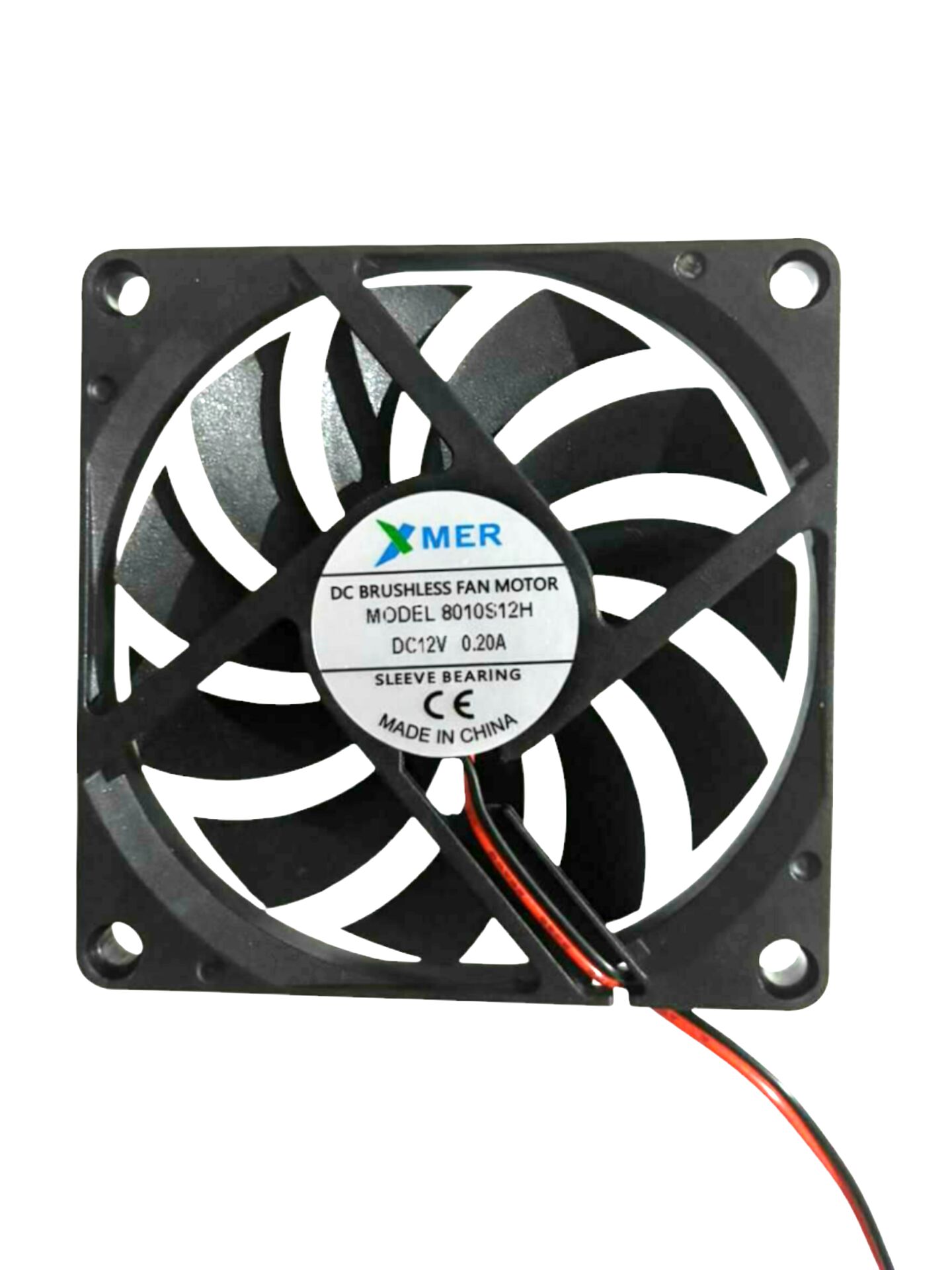 80X80X10mm 12V 0,20A 2P 3000Rpm Xmer Fan