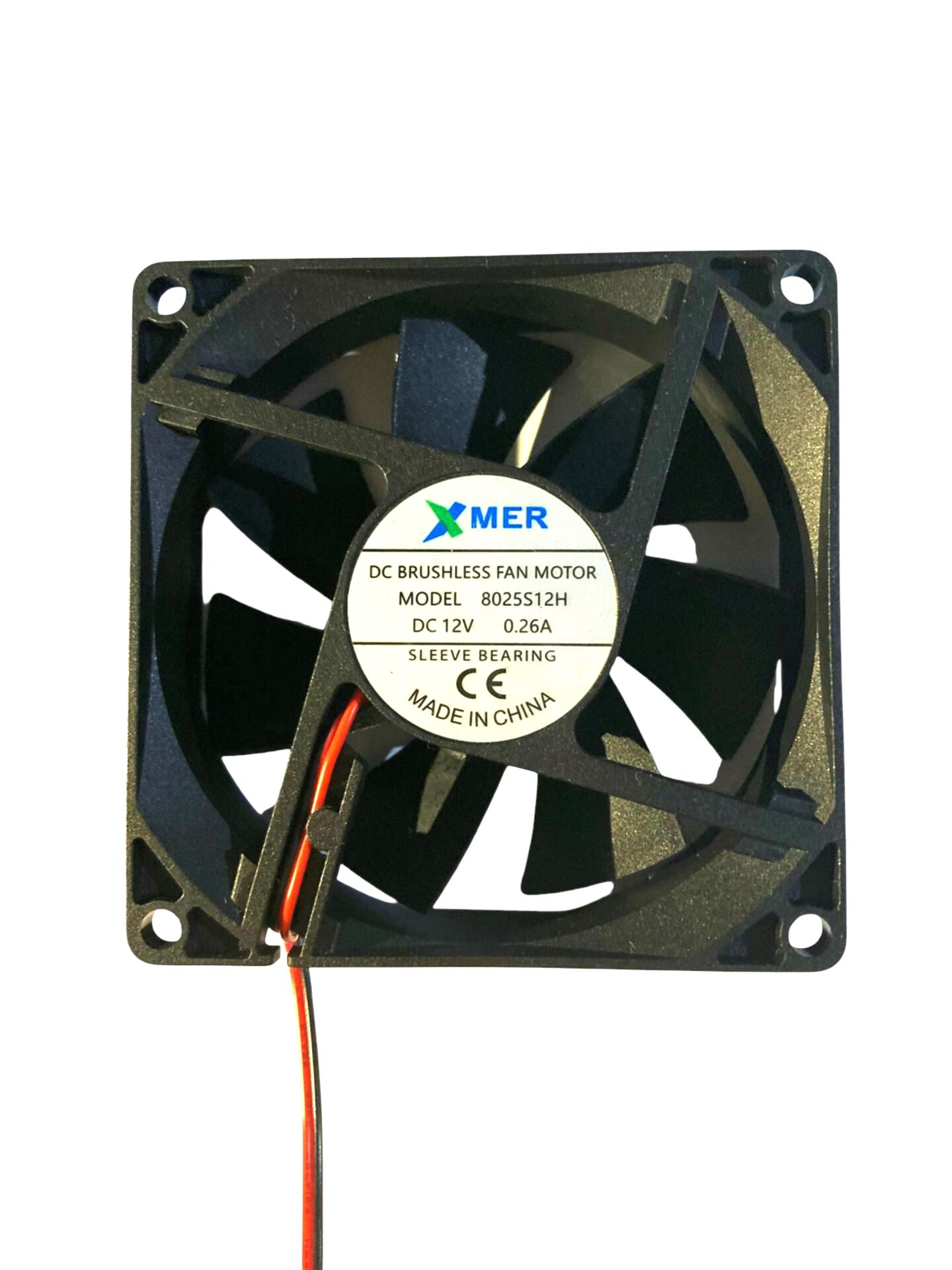 80X80X25mm 12V 0,26A 2P 4000Rpm Xmer Fan