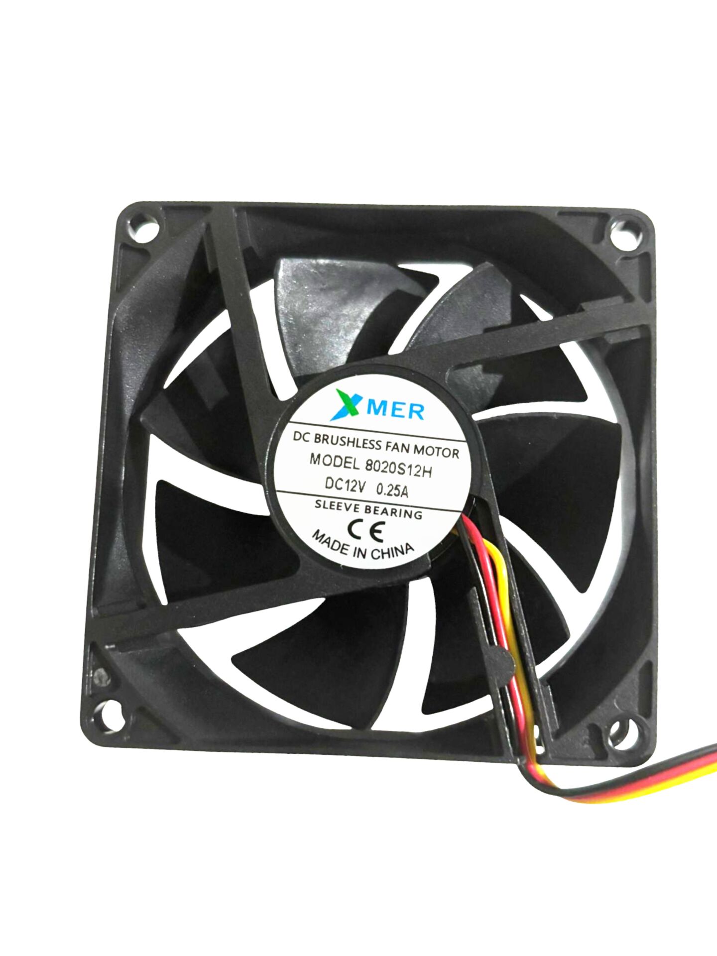 80X80X20mm 12V 0.25A 3P 3500Rpm Xmer Fan
