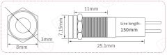 6.0mm Metal Kablolu Sinyal Beyaz 24V Ip67 Gq6T-W