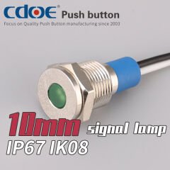 10 mm Metal Kablolu Sinyal Ip67 Beyaz 24V Gq10T-W