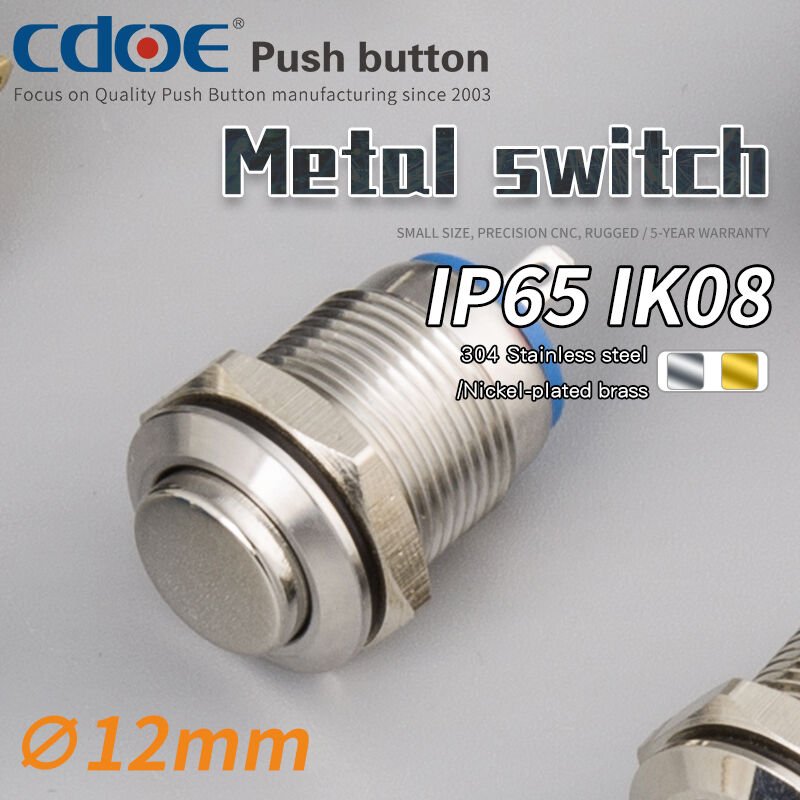12Mm Metal Buton Nikel Ip65 Cd12
