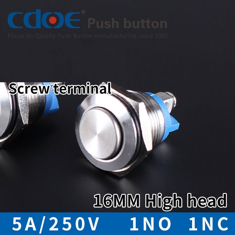 16mm Metal Buton Düz Paslanmaz/Çelik Ip65 Cd40Fs